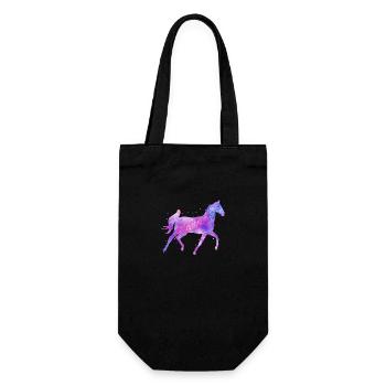 Buntes Pferd Wasserfarben Und Glitzer - Geschenkbeutel für Flaschen - Schwarz - Vorne