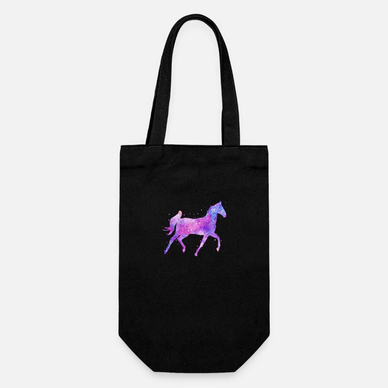 Buntes Pferd Wasserfarben Und Glitzer - Geschenkbeutel für Flaschen - Schwarz