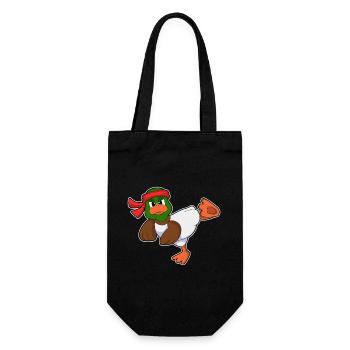 Ente Karate Kampfsport - Geschenkbeutel für Flaschen - Schwarz - Vorne
