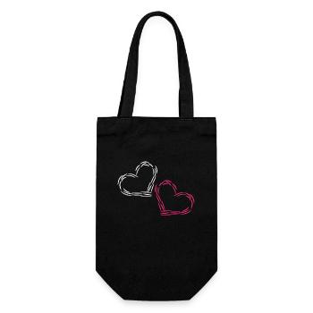 Heart Heart - Gift Bag for Bottles - black - Front