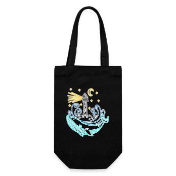 Phare côte mer mer - Sac à bouteille - noir - Devant