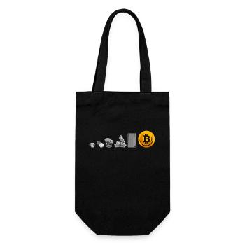 Evolution Of Money Geld Bitcoin Plan B Crypto - Gift Bag for Bottles - black - Front