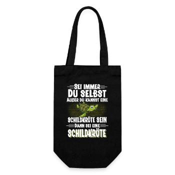 Schildkröte - Geschenkbeutel für Flaschen - Schwarz - Vorne