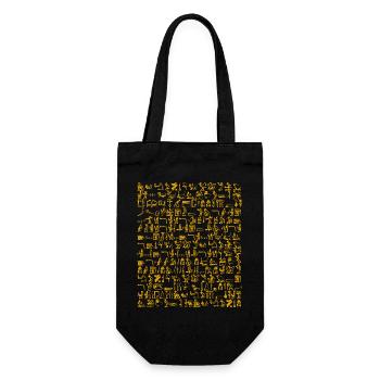 Ägypten Hieroglyphen Orange Muster Kunst Antik - Geschenkbeutel für Flaschen - Schwarz - Vorne
