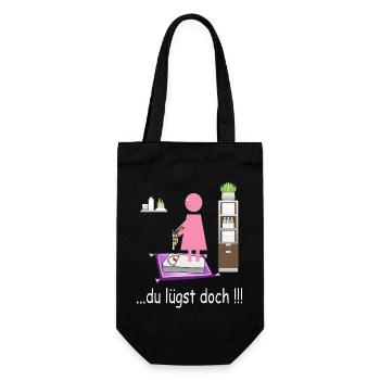 Lustiges Badezimmer Bild - Geschenkbeutel für Flaschen - Schwarz - Vorne