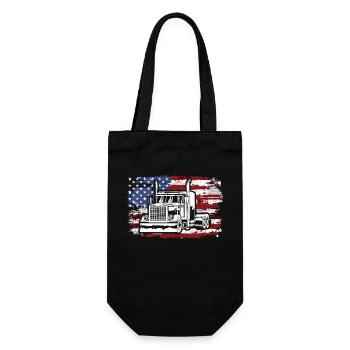 Camion USA Drapeau Chauffeur de camion - Sac à bouteille - noir - Devant