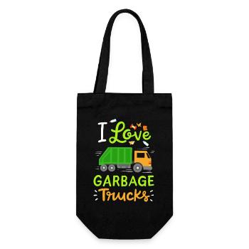 Garbage Truck Garbage Day - Gift Bag for Bottles - black - Front