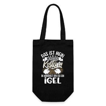 Igel - Geschenkbeutel für Flaschen - Schwarz - Vorne