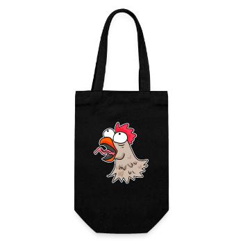 Poulet tête poulet - Sac à bouteille - noir - Devant