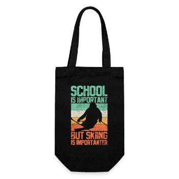 Skiing Skier Vintage - Gift Bag for Bottles - black - Front