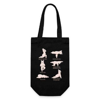 Yoga Lama Alpaka Yogaposen - Geschenkbeutel für Flaschen - Schwarz - Vorne