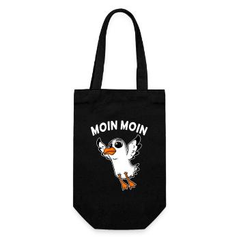 Moin Moin Baby Möwe - Geschenkbeutel für Flaschen - Schwarz - Vorne