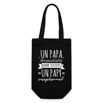 Papi Un Papa Formidable Donne Un Papy Exceptionnel - Sac à bouteille - noir - Devant