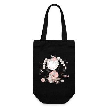 Knitting knitter "I like knitting" - Gift Bag for Bottles - black - Front