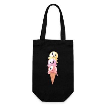 Crème glacée Lover Kawaii Gaufres - Sac à bouteille - noir - Devant