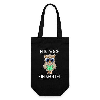 Eule Lesen Buch Bücher - Geschenkbeutel für Flaschen - Schwarz - Vorne