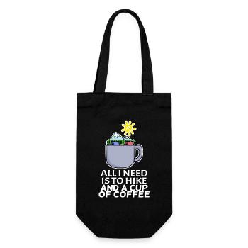 Coffee Mountain Mountains Hiking - Gift Bag for Bottles - black - Front