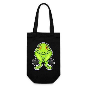 Frog Bodybuilder Barbell Bodybuilding - Gift Bag for Bottles - black - Front