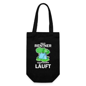 Bald Rentner Countdown läuft - Geschenkbeutel für Flaschen - Schwarz - Vorne