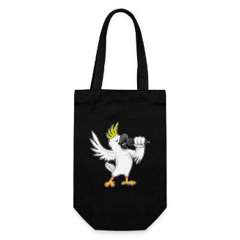 Papagei Sänger Mikrofon Singen - Geschenkbeutel für Flaschen - Schwarz - Vorne