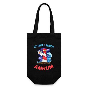 Amrum Nordsee - Geschenkbeutel für Flaschen - Schwarz - Vorne