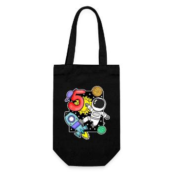5ème anniversaire astronaute 5 ans cadeau garçon - Sac à bouteille - noir - Devant