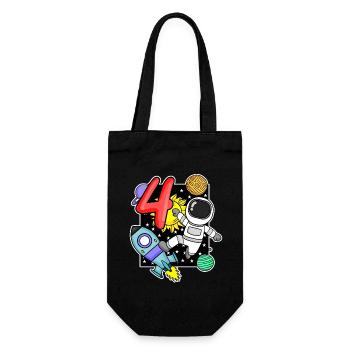4ème anniversaire astronaute 4 ans cadeau garçon - Sac à bouteille - noir - Devant
