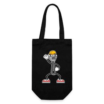 Tool Cartoon Wrench - Gift Bag for Bottles - black - Front