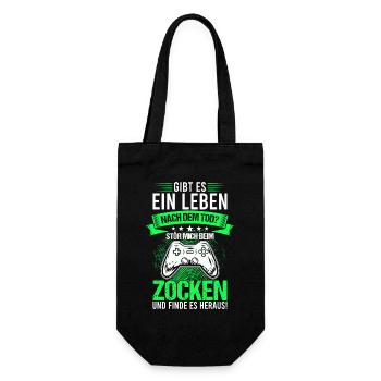 Gibt es ein leben nach dem Tod? Zocken Gaming PC - Geschenkbeutel für Flaschen - Schwarz - Vorne