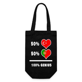 Portugal und Türkei genial / Geschenk - Geschenkbeutel für Flaschen - Schwarz - Vorne