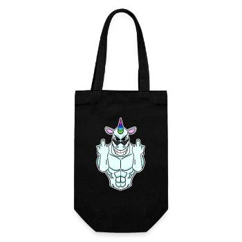 Unicorn middle finger - Gift Bag for Bottles - black - Front