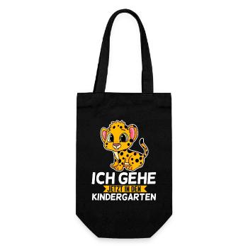 Kindergarten Kind Schulkind Gepard - Geschenkbeutel für Flaschen - Schwarz - Vorne