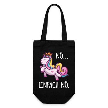 Einhorn lustig Diva Zicke Mädchen arrogant Fun Nö - Geschenkbeutel für Flaschen - Schwarz - Vorne