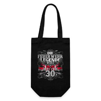 30. Geburtstag Feuerwehrmann Feuerwehr - Geschenkbeutel für Flaschen - Schwarz - Vorne