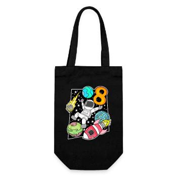 8ème anniversaire astronaute garçon anniversaire d’enfant - Sac à bouteille - noir - Devant