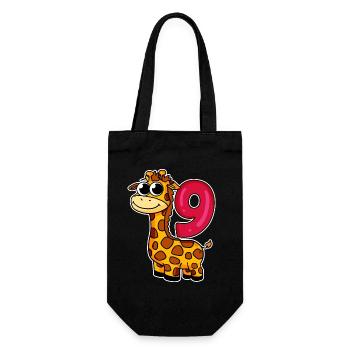 9 anniversaire Girafe - 9 ans - Sac à bouteille - noir - Devant
