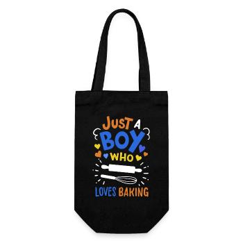 Backen Bäcker Hobbybäcker - Geschenkbeutel für Flaschen - Schwarz - Vorne
