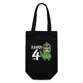4th birthday - 4 years old - I'm 4 - Gift Bag for Bottles - black - Front