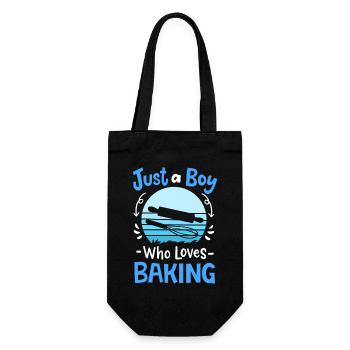 Backen Bäcker Retro - Geschenkbeutel für Flaschen - Schwarz - Vorne
