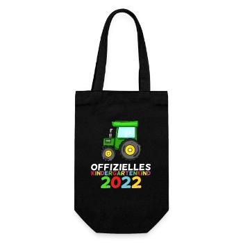 Kindergarten 2022 Traktor Geschenk - Geschenkbeutel für Flaschen - Schwarz - Vorne