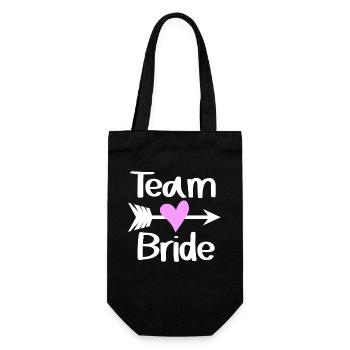 Team Braut - Geschenkbeutel für Flaschen - Schwarz - Vorne