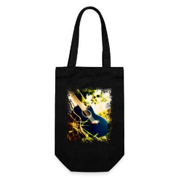 Guitar in the grass - Gift Bag for Bottles - black - Front