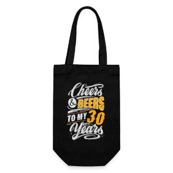 30. Geburtstag Bierliebhaber - Geschenkbeutel für Flaschen - Schwarz - Vorne