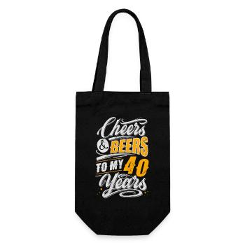 40. Geburtstag Bierliebhaber - Geschenkbeutel für Flaschen - Schwarz - Vorne