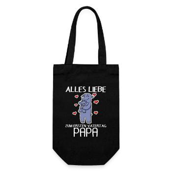 Vatertag - erster Vatertag - Geschenkbeutel für Flaschen - Schwarz - Vorne