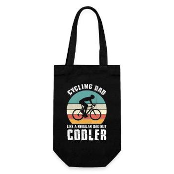 Fahrradfahrender Vater - Geschenkbeutel für Flaschen - Schwarz - Vorne