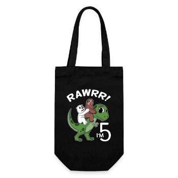5 dinosaures dinosaures Dino 5ème anniversaire - Sac à bouteille - noir - Devant