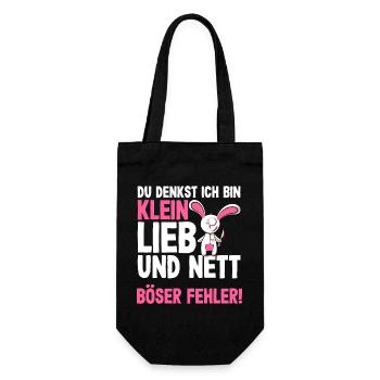 Böses Hasi Klein Lieb Und Nett Halloween Kostüm - Geschenkbeutel für Flaschen - Schwarz - Vorne