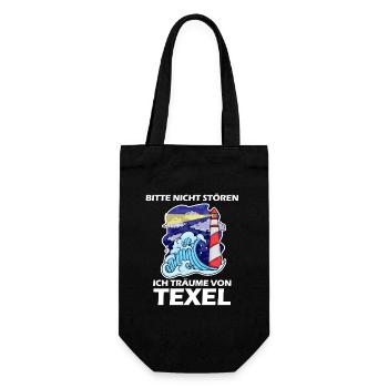 Texel Leuchtturm Nordsee - Geschenkbeutel für Flaschen - Schwarz - Vorne