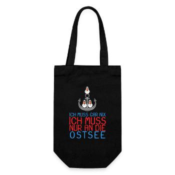 Ostsee Anker Möwe Geschenk - Geschenkbeutel für Flaschen - Schwarz - Vorne